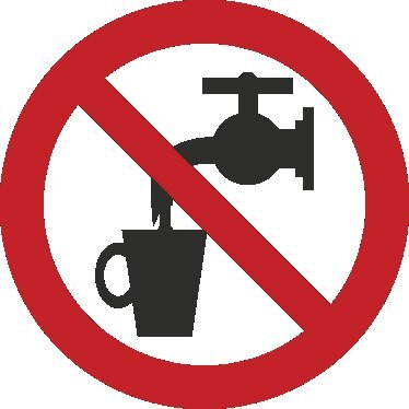Знак P05 Запрещается использовать в качестве питьевой воды