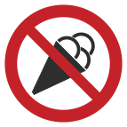 Знак Вход с мороженым запрещен