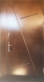 Техническая однопольная дверь с рисунком на металле