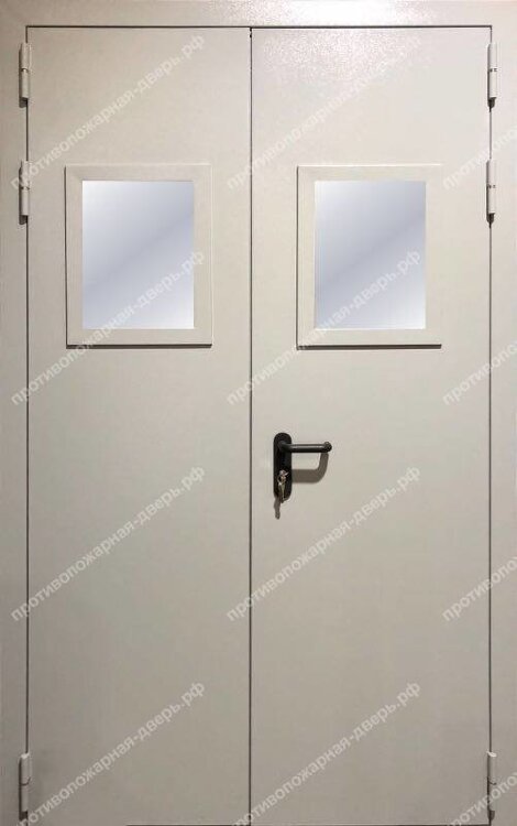 Двупольная остекленная дверь EI 60 RAL 7035 01